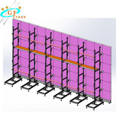 500 * 500mm Kabine için Alüminyum Alaşım 6mx7m LED Ekran Kafes LED Ekran Ekran Standı Alüminyum Destek