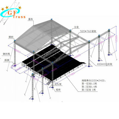 Ağır Hizmet Tipi 6061-T6 Alüminyum Kademeli Makas Sistemi 520 * 760mm