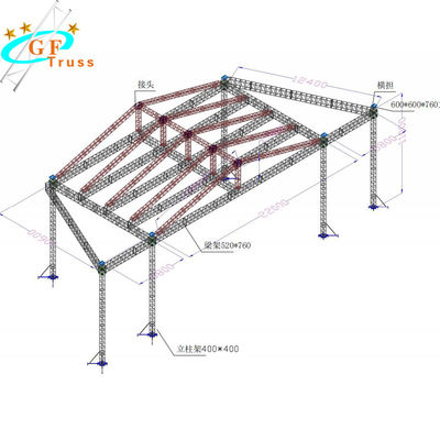 Ağır Hizmet Tipi 6061-T6 Alüminyum Kademeli Makas Sistemi 520 * 760mm
