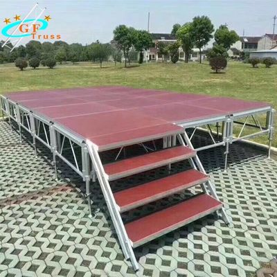 Ağır Hizmet Tipi Alüminyum Sahne Platformu 0.9m Ayarlanabilir Yükseklik