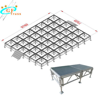 Ağır Hizmet Tipi Alüminyum Sahne Platformu 0.9m Ayarlanabilir Yükseklik