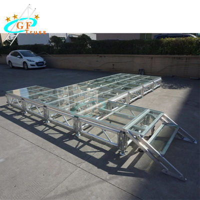 TUV Şeffaf Temperli Cam Sahne Maksimum Yük 750kg/Sqm