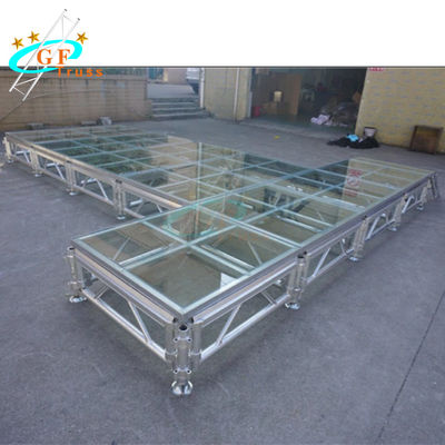 TUV Şeffaf Temperli Cam Sahne Maksimum Yük 750kg/Sqm