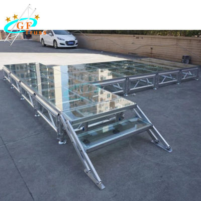 TUV Şeffaf Temperli Cam Sahne Maksimum Yük 750kg/Sqm