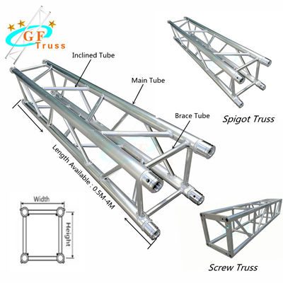Taşınabilir 290*290mm Alüminyum Spigot Truss Gümüş Siyah Mavi Renk